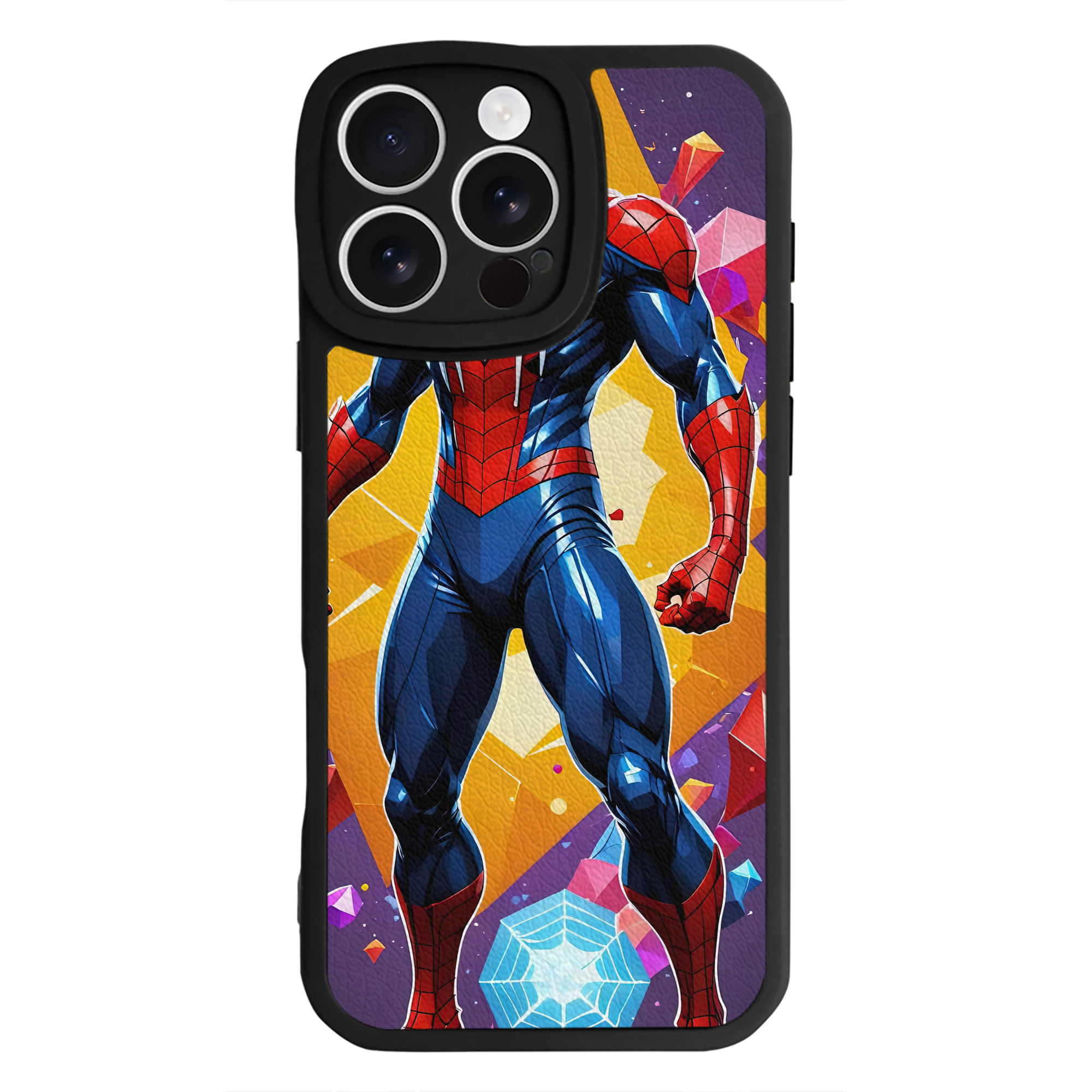 Spider Man スパイダーマン 【iPhone 16シリーズ対応】シリコンスマホケース（レザー調） 材質：シリコン